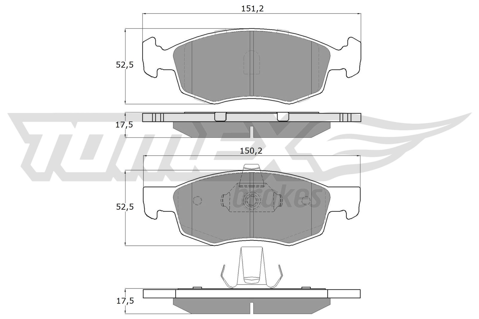 Sada brzdových platničiek kotúčovej brzdy TOMEX Brakes